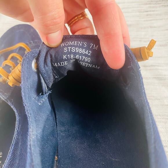 Sperry Womens Crest Vibe Navy Canvas Ankle Boat Shoes Sneakers Size 7 Preppy - Picture 9 of 10